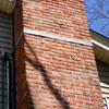 A tilting chimney on a San Manuel home with a leaning, tilting chimney that was temporarily repaired.