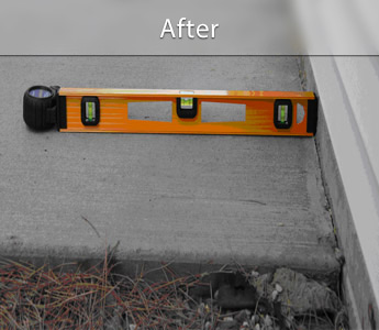 Sunken concrete patio repair & leveling in AZ