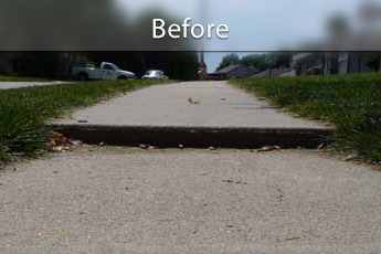 Repairing settled concrete slab in Tucson, AZ